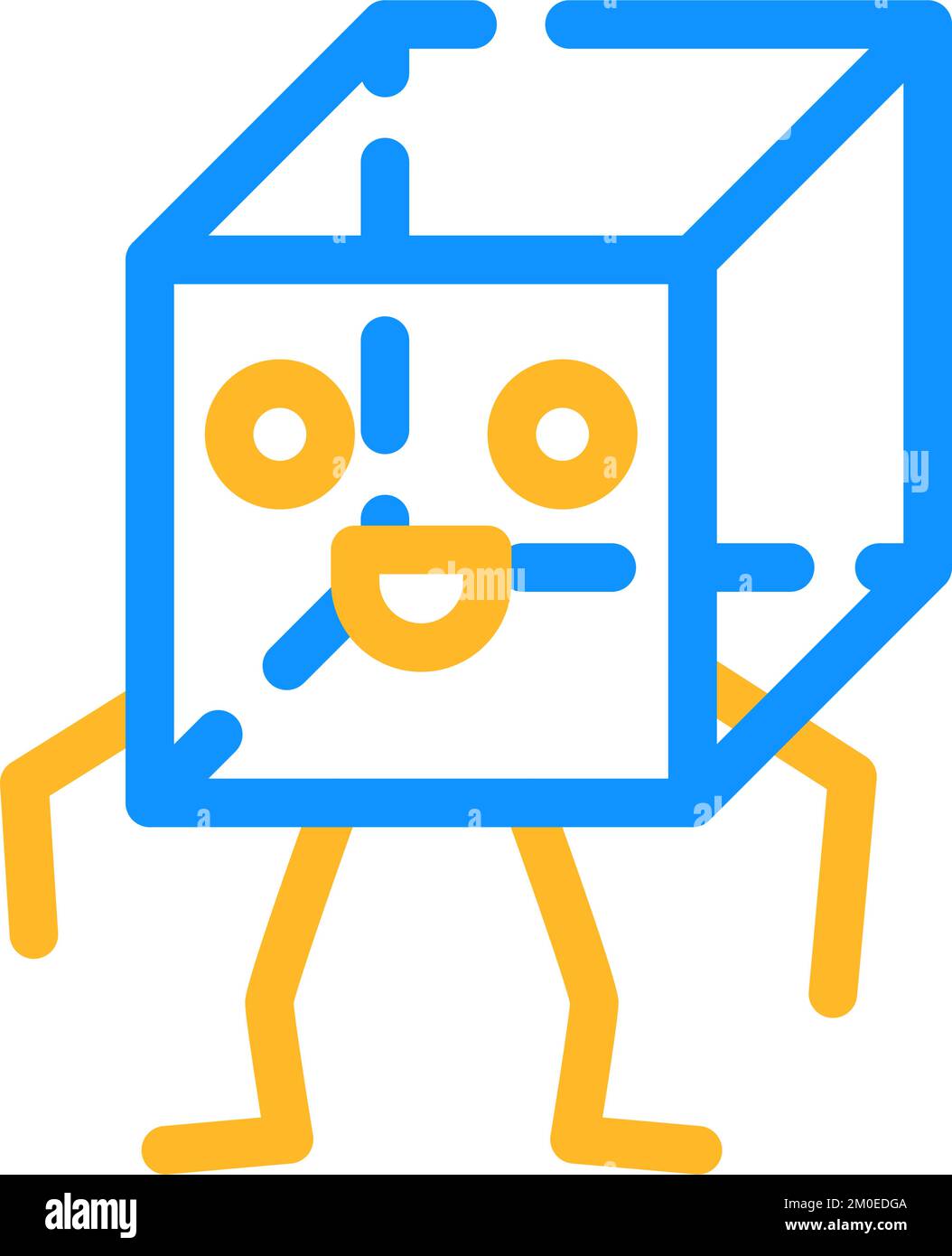 cube geometric shape character color icon vector illustration Stock ...