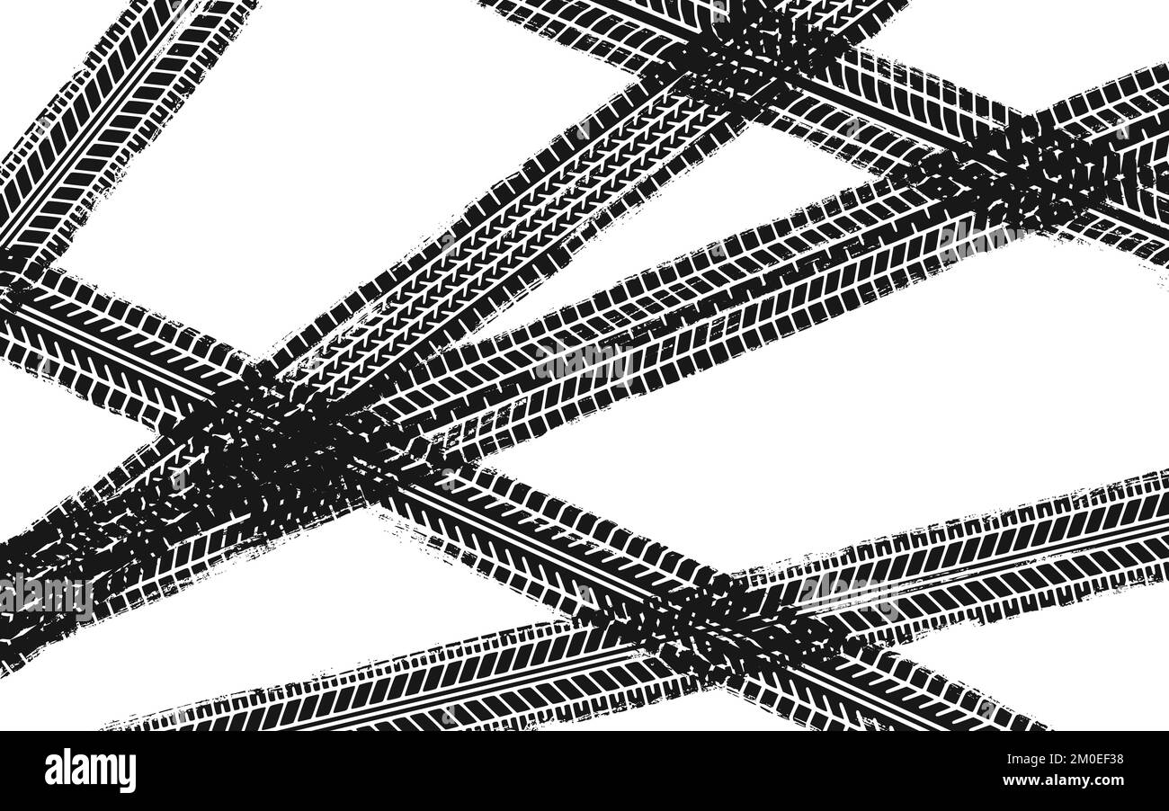 Auto tire tread grunge element. Car and motorcycle tire pattern, wheel