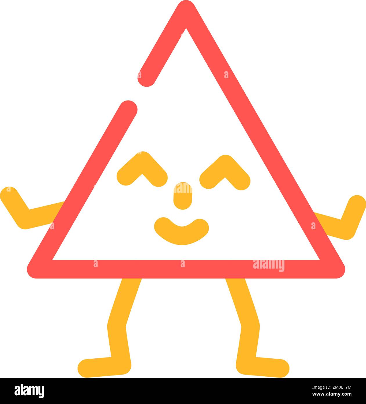 triangle geometric shape character color icon vector illustration Stock ...