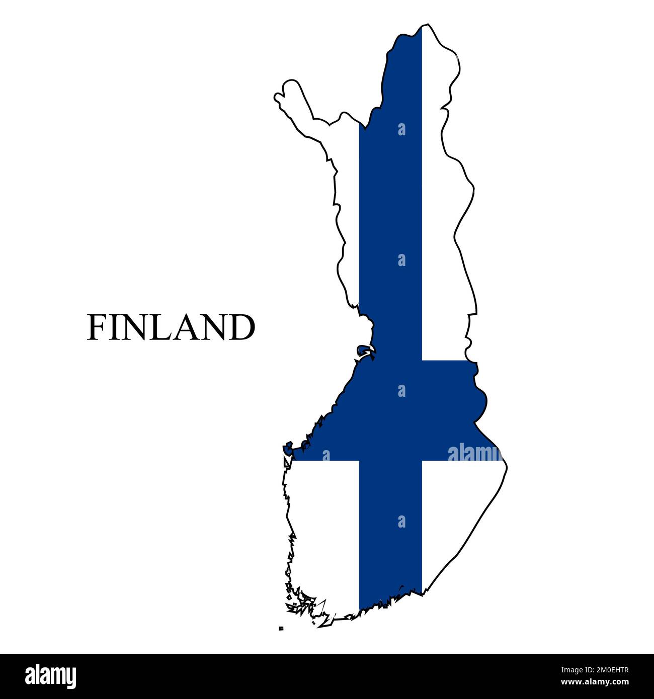 Finland map vector illustration. Global economy. Famous country. Northern Europe. Europe. Scandinavian region. Stock Vector