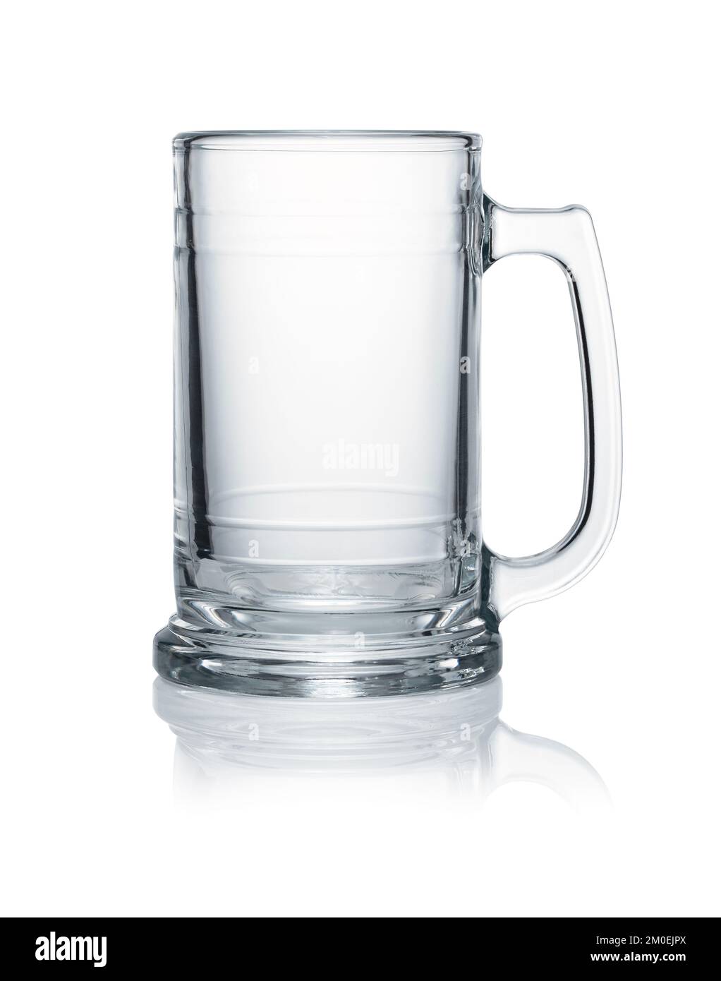Empty beer mug on white background Stock Photo