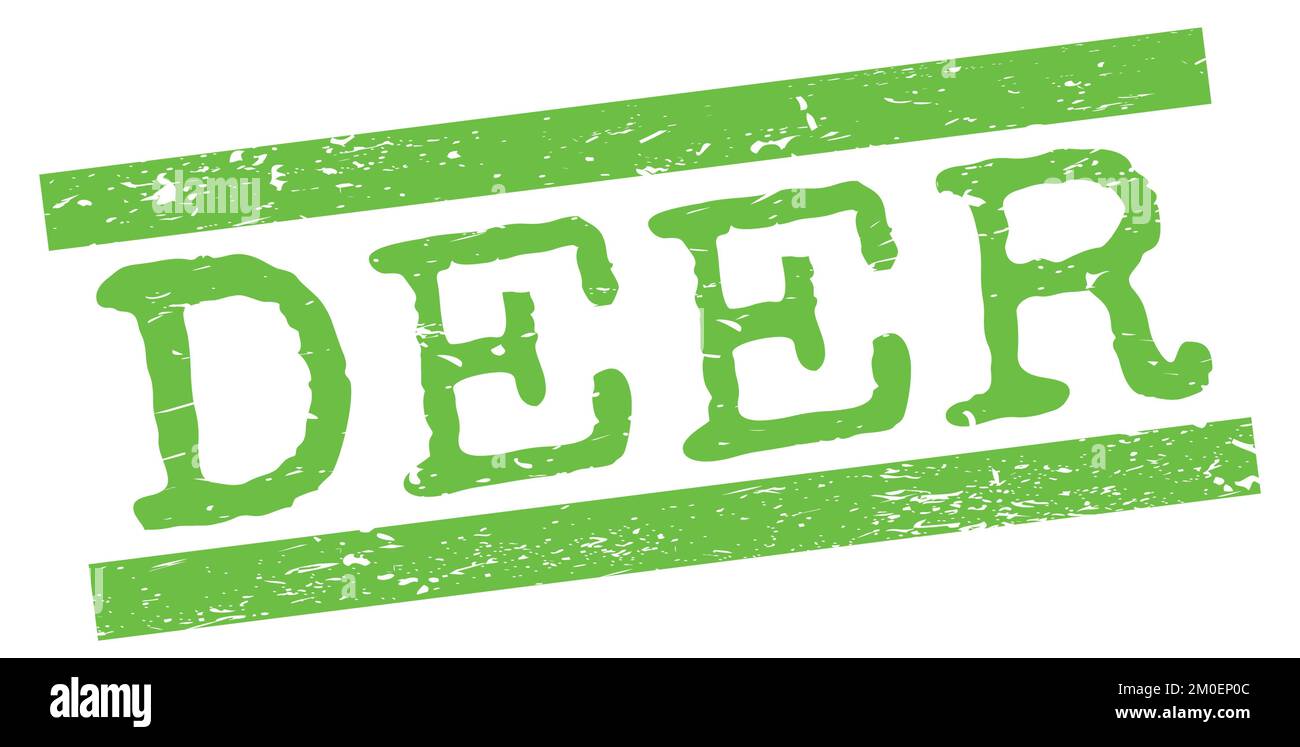 DEER text written on green grungy lines stamp sign Stock Photo Alamy