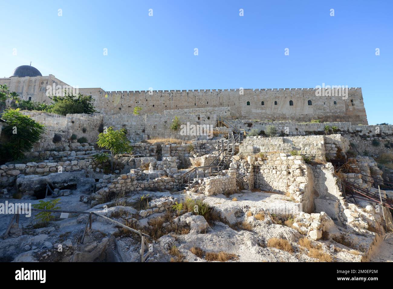 The Southern Wall of the Temple Mount seen from the ancient Jewish