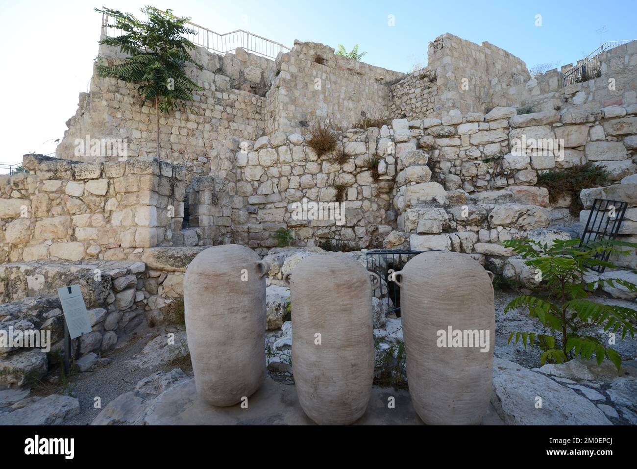 First temple Jewish ruins including ritual baths ( miqveh ) with large clay  vessels. The archeological park in the old city of Jerusalem Stock Photo -  Alamy