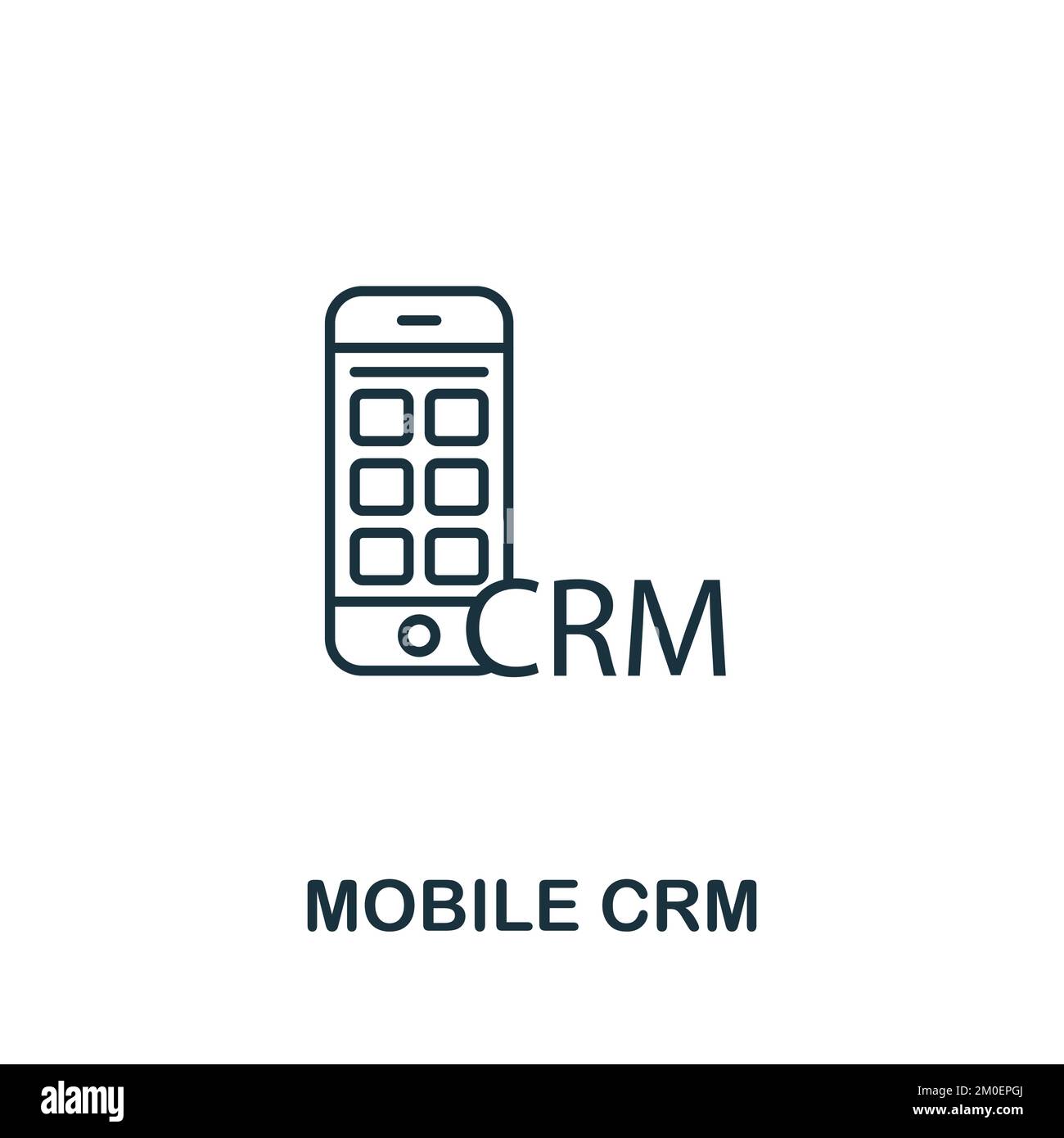 Mobile Crm icon. Monochrome simple Customer Relationship icon for templates, web design and infographics Stock Vector
