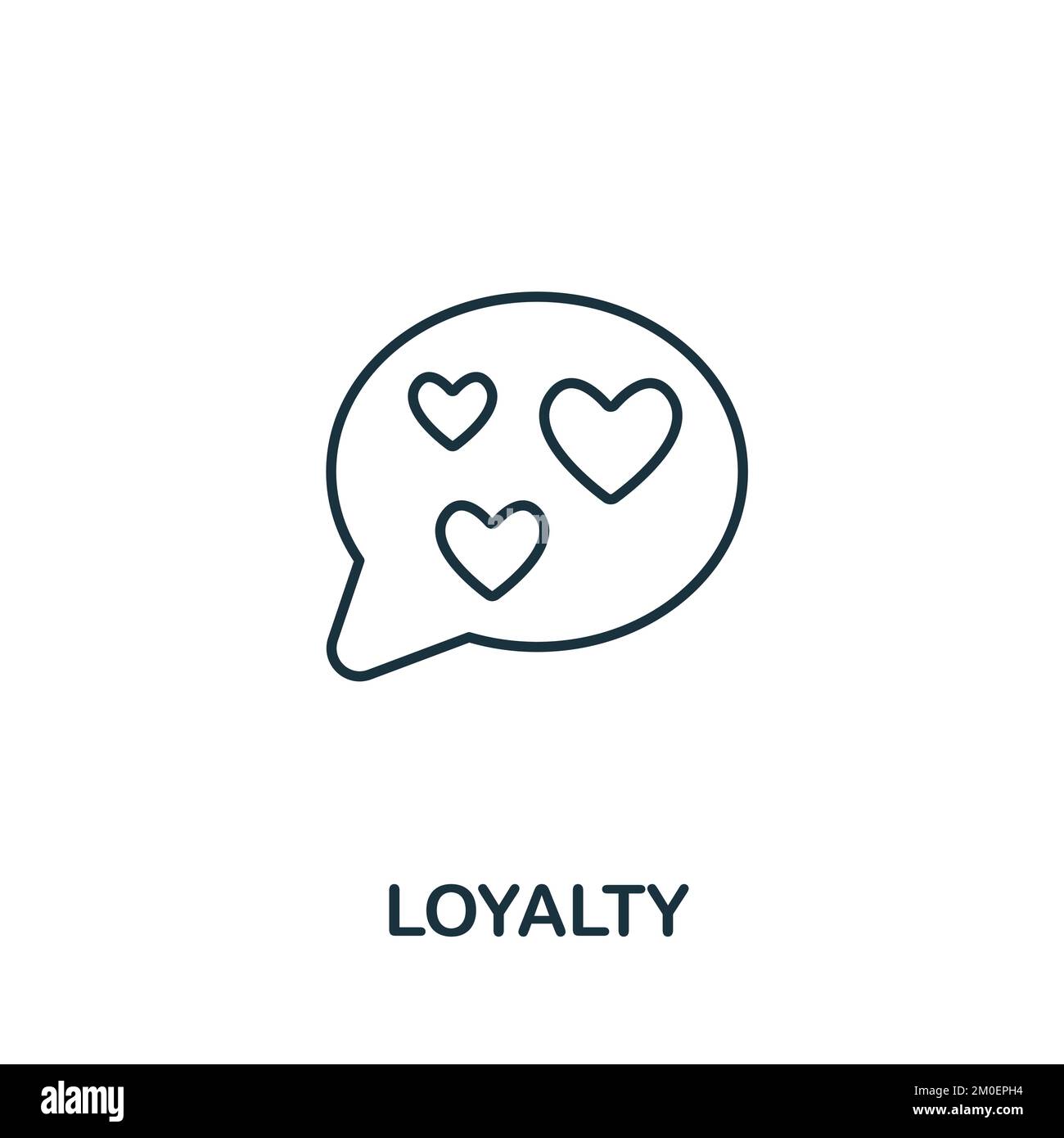 Loyalty icon Simple line element customer relationship symbol for
