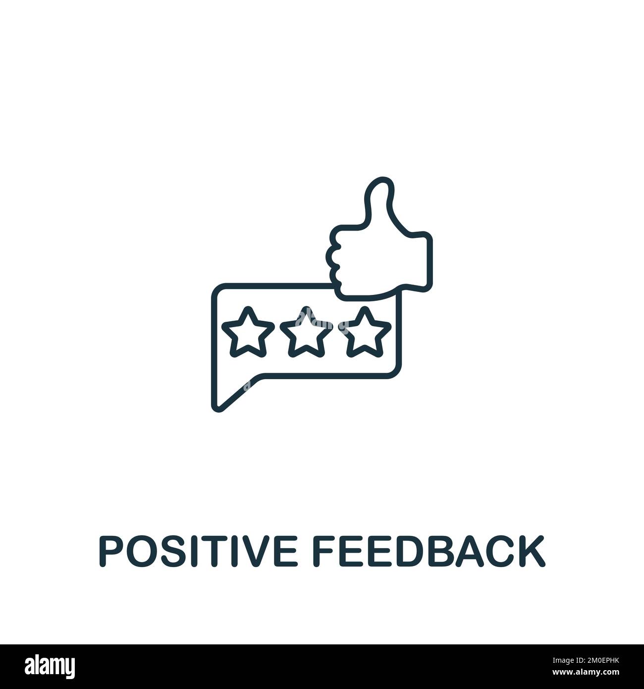 Positive Feedback icon. Simple line element customer relationship