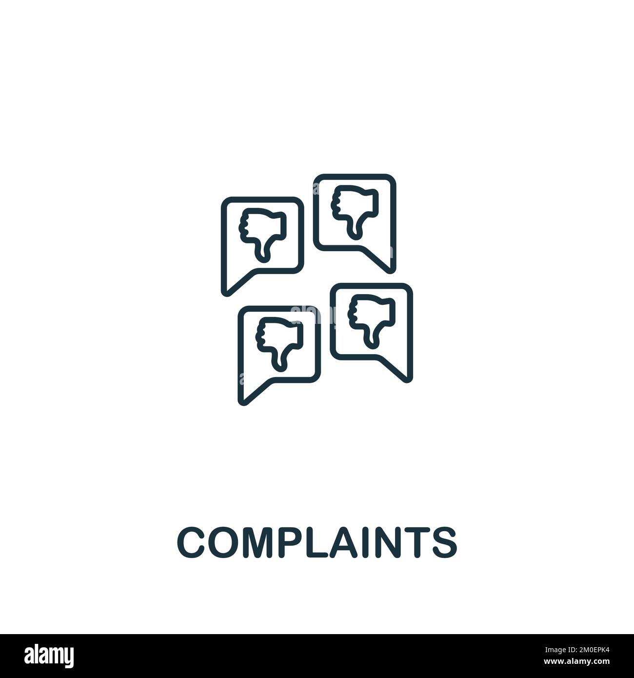 Complaints icon. Simple line element customer relationship symbol for