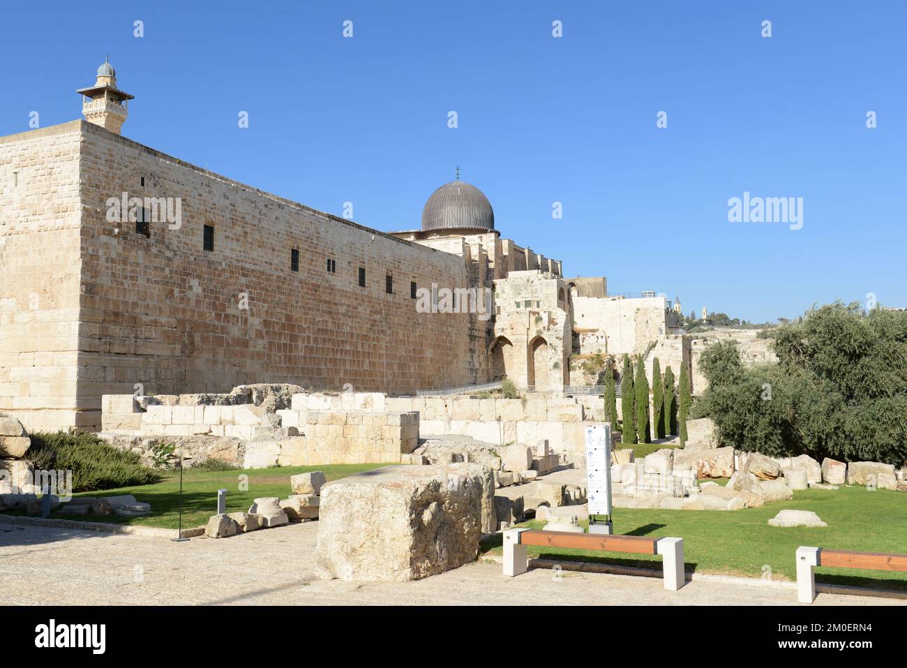 Western Wall Excavations and the AlAqsa mosque in the old city of