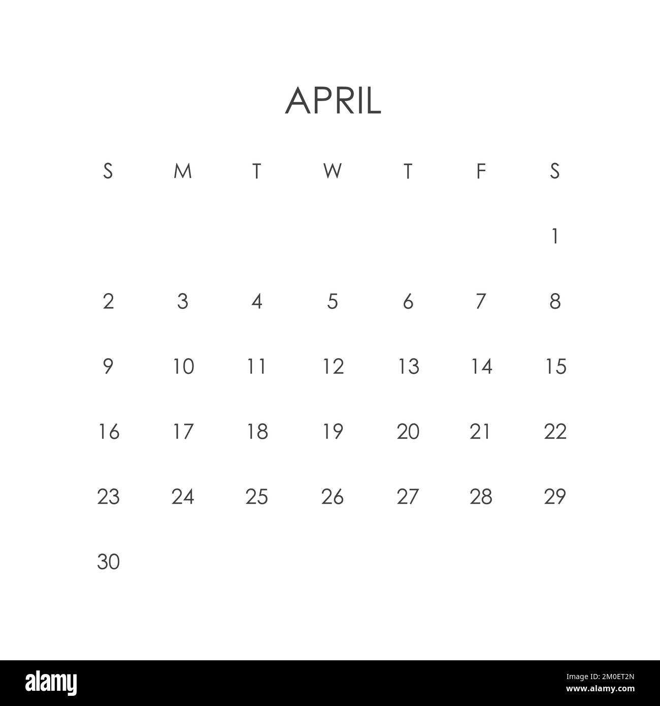 April 2023 calendar template. April 2023 layout. Printable monthly