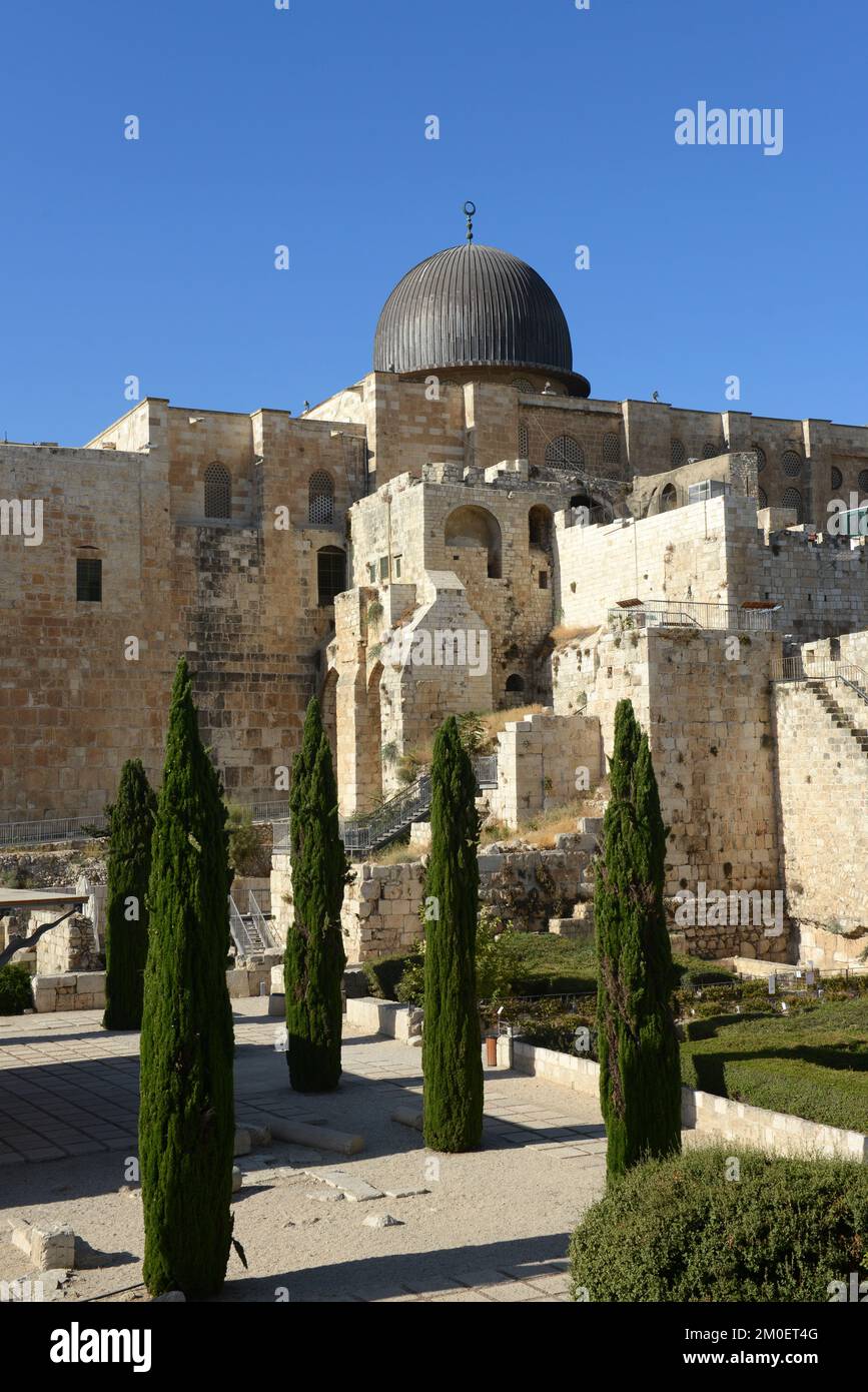 Western Wall Excavations and the AlAqsa mosque in the old city of
