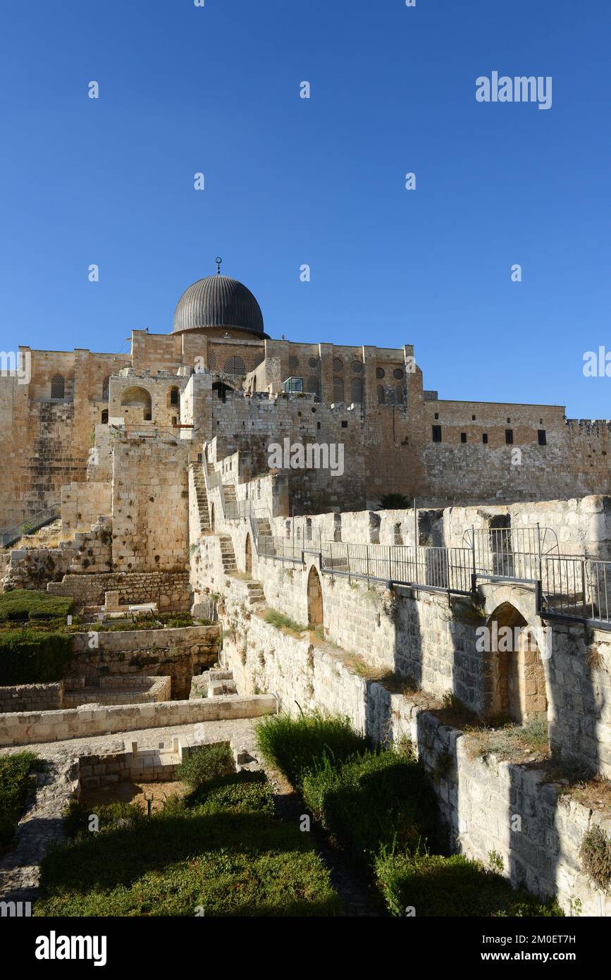 Western Wall Excavations and the AlAqsa mosque in the old city of