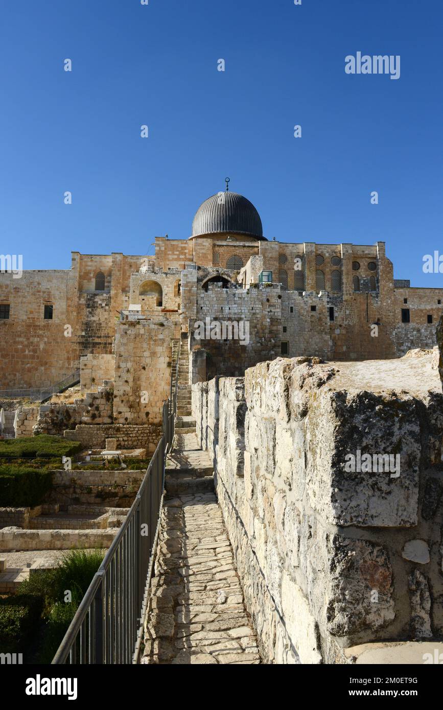 Western Wall Excavations and the AlAqsa mosque in the old city of