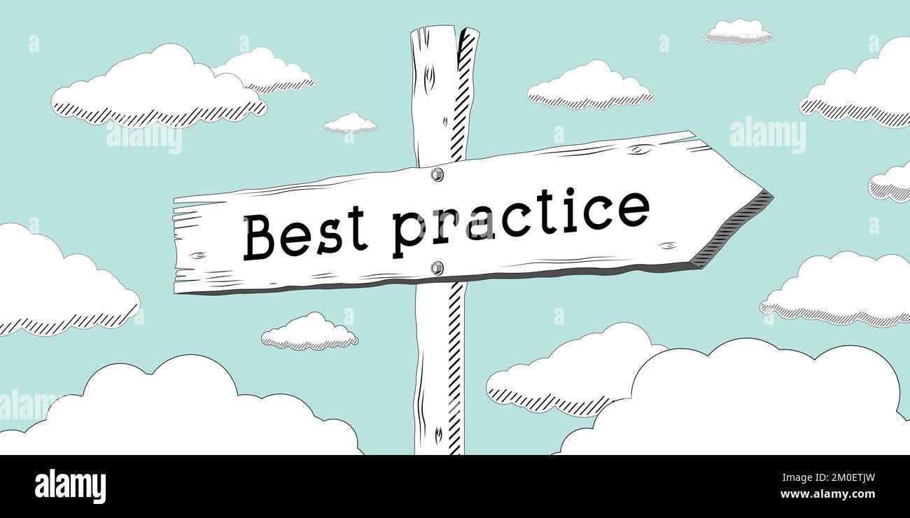 Best practice outline signpost with one arrow Stock Photo Alamy