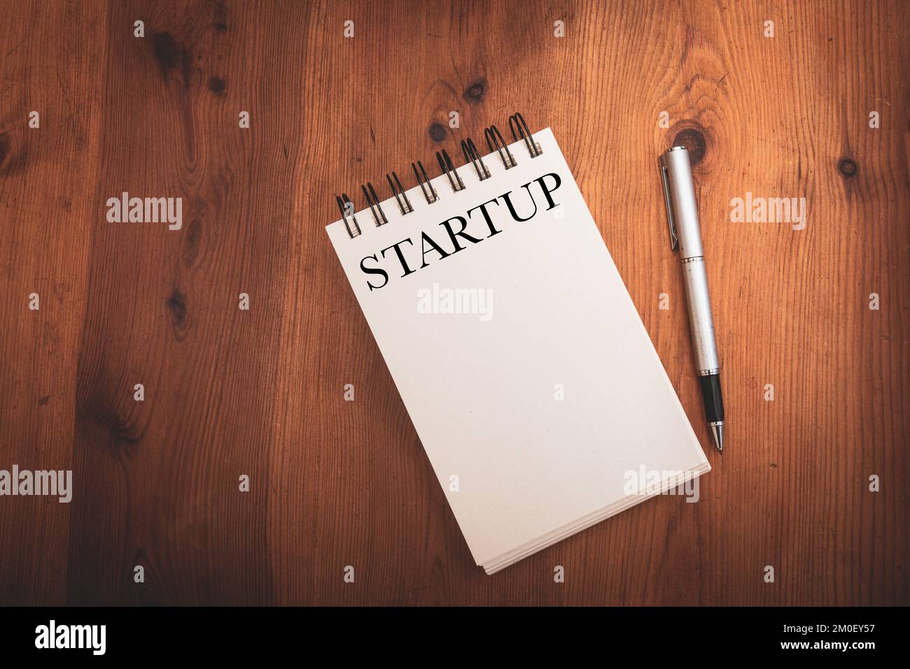 mock up notepad  concept of startup or beginning a new business .with copy space Stock Photo