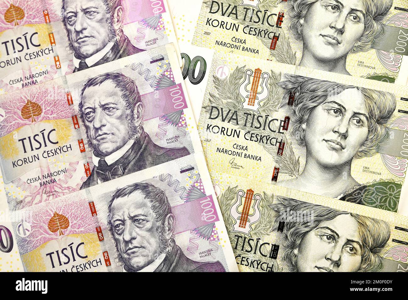 Czech Currency Czech Crowns CZK Banknotes Notes Banknote CTK 