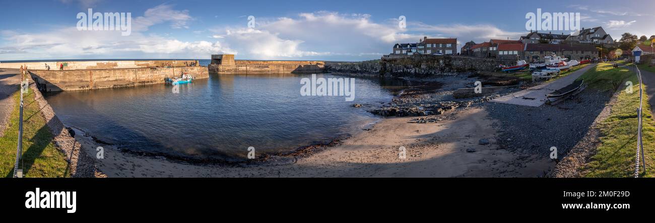 Seaside village of Craster on the coast of Northumberland, England Stock Photo