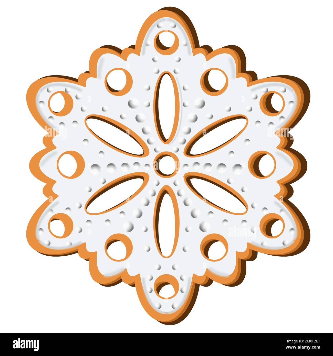 Snowflake Gingerbread Cookie JPEG Illustration For Stickers Creating snowflake-gingerbread-cookie-jpeg-illustration-for-stickers-creating