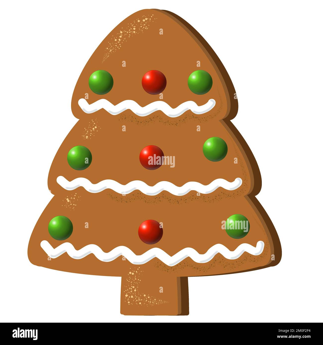 Christmas tree gingerbread cookie jpeg illustration for stickers
