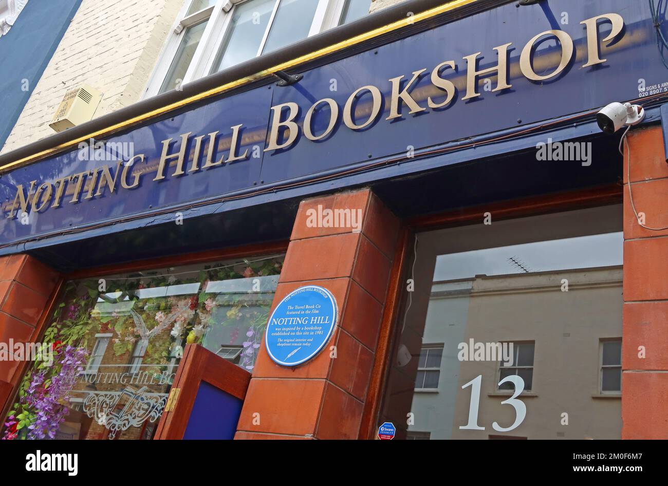 The Notting Hill Bookshop, 13 Blenheim Cres, Notting Hill, RBKC, London, England, UK,  W11 2EE, from film 'Notting Hill' Stock Photo