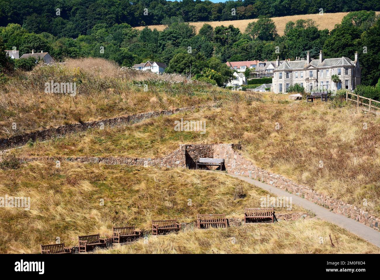 Benches lining the pathways on the hillside leading to Connaught ...