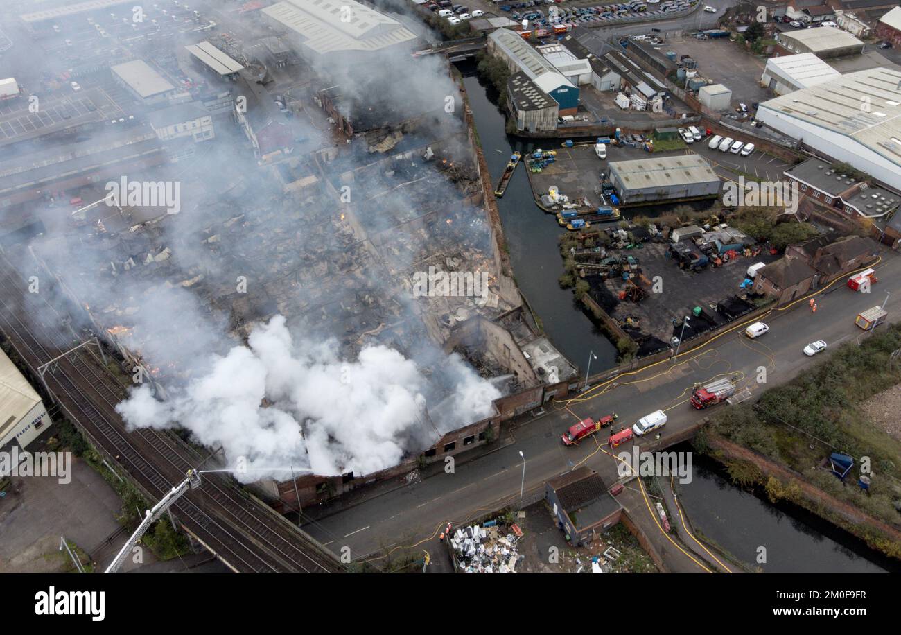 Firefighters at the scene of a major incident at a derelict factory in ...