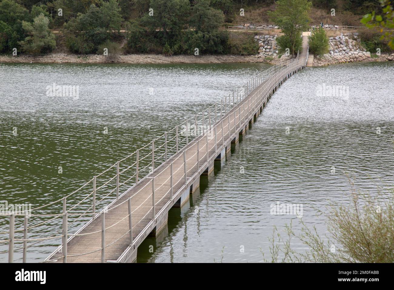 Bridge over Gamboa Reservoir, Vitoria, Alava, Spain Stock Photo
