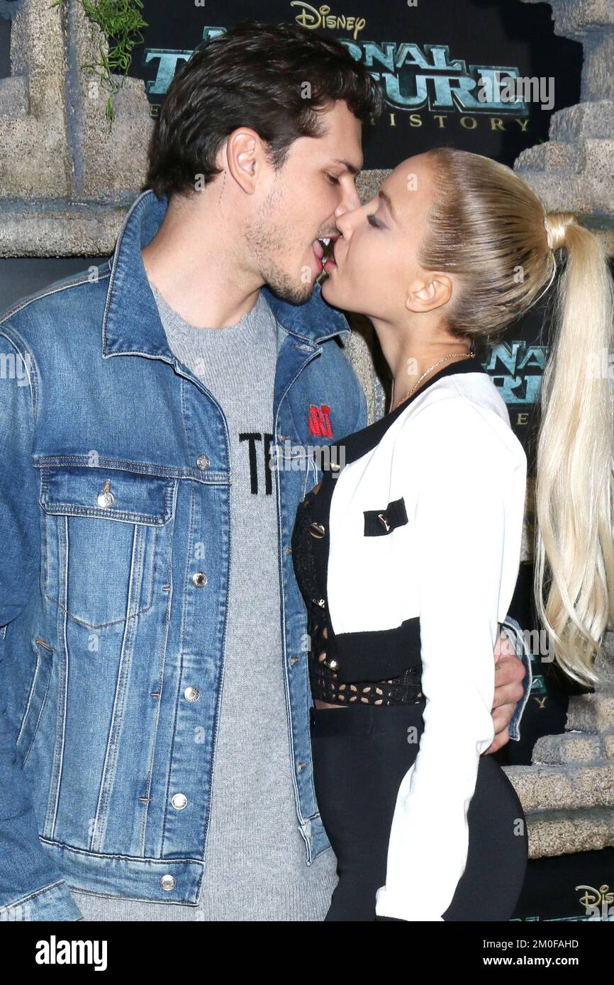 December 5, 2022, Los Angeles, CA, USA: LOS ANGELES - DEC 5: Gleb Savchenko,  Elena Belle at the National Treasure - Edge Of History Disney+ Original  Series Red Carpet Event at El