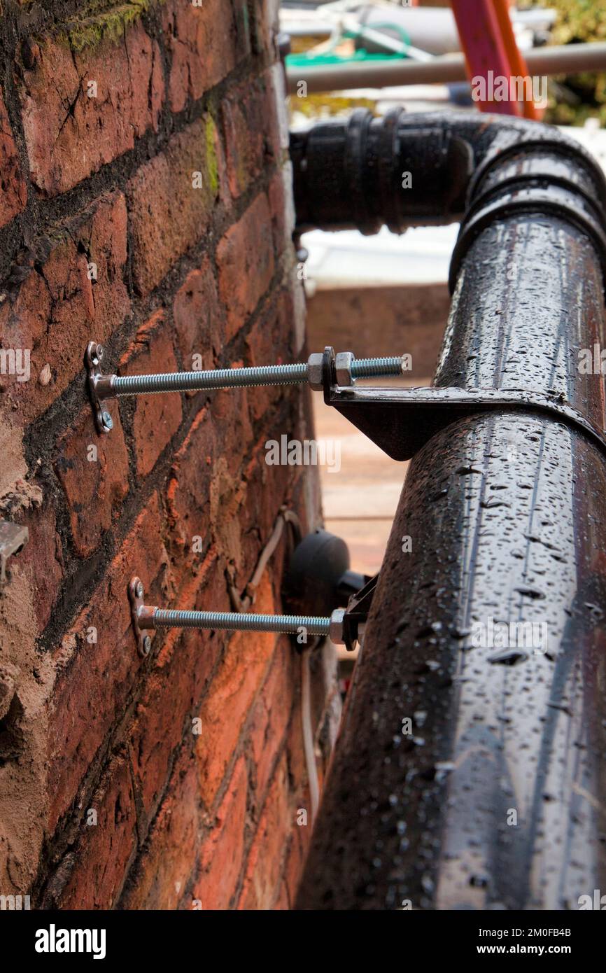 External wall insulation pipe stand off Stock Photo Alamy
