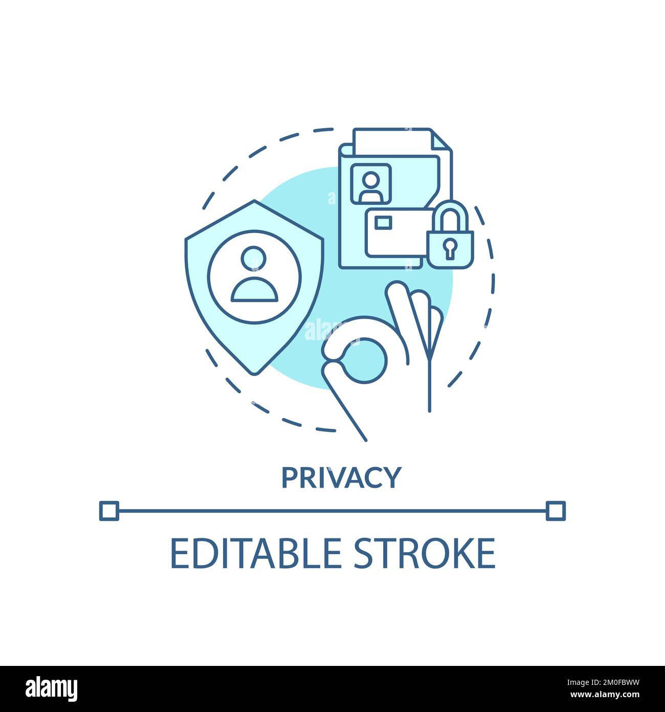 Privacy turquoise concept icon Stock Vector