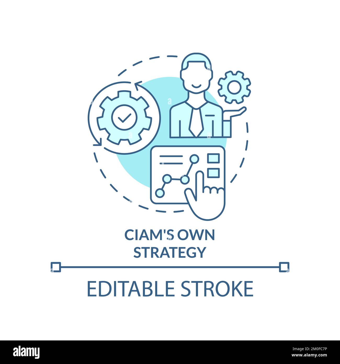 CIAM strategy turquoise concept icon Stock Vector