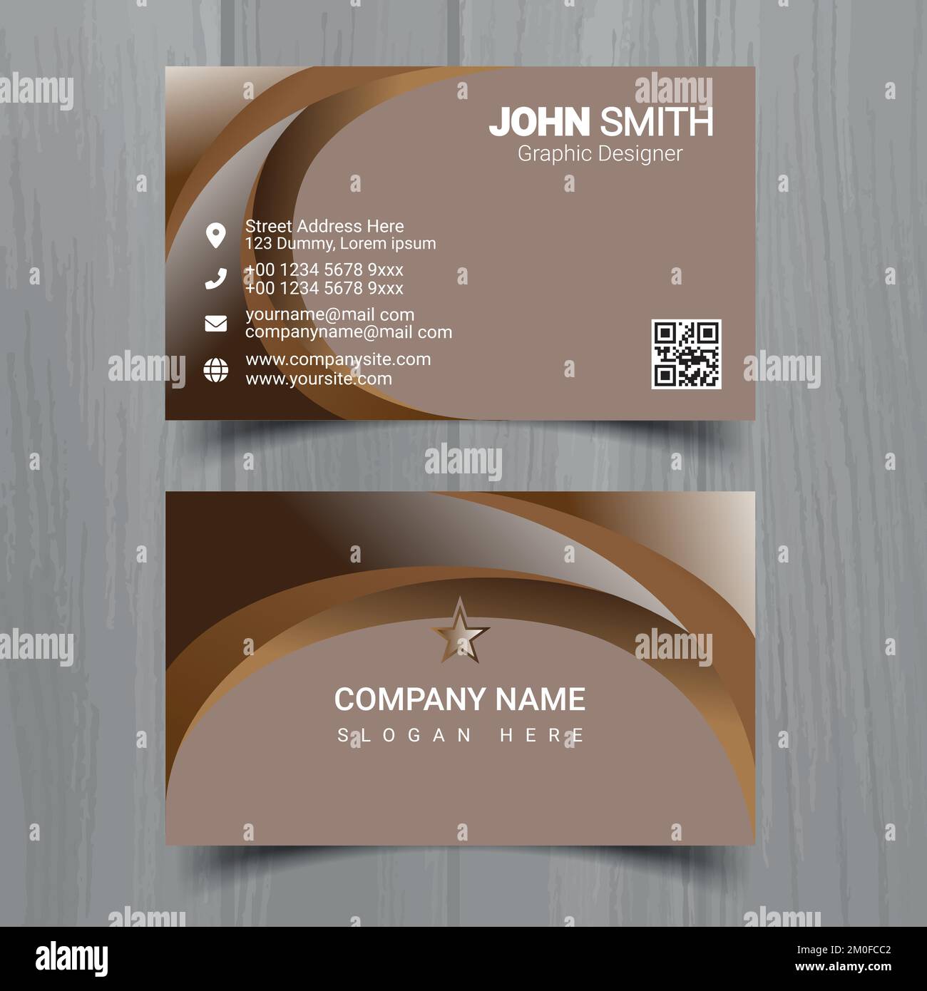 Professional business card design template for business or personal use Stock Vector