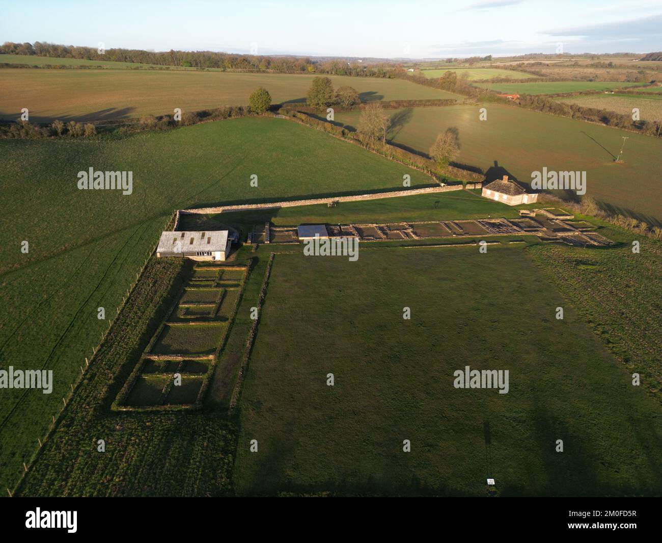 North Leigh Roman Villa ruins. Stonesfeild. Oxfordshire. England. UK