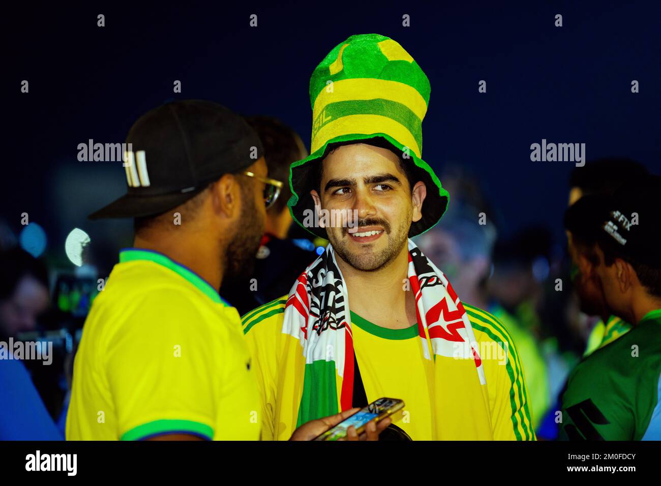 Brazilian ,south Korean football fans in qatar 2022 world cup 0512
