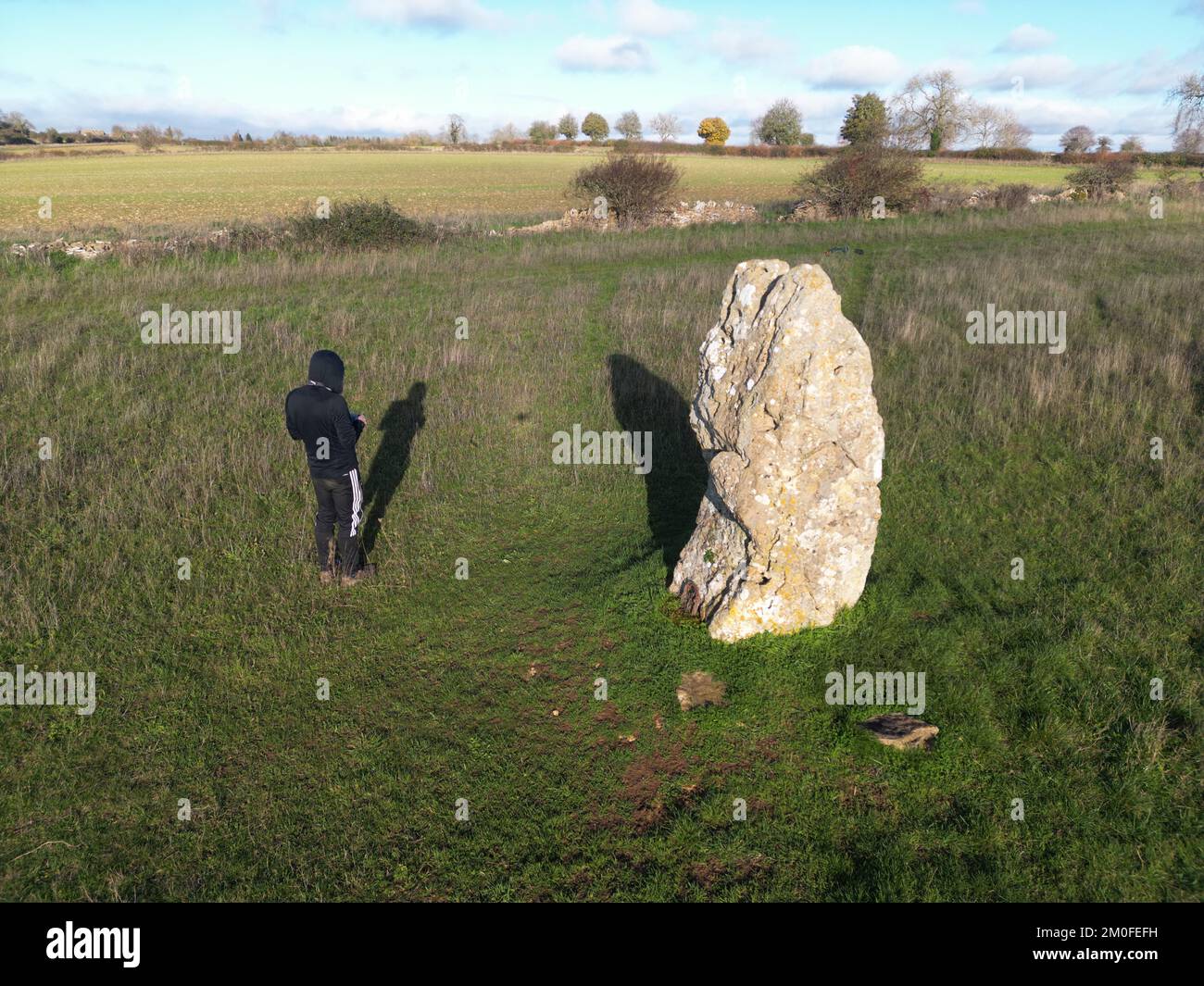 The Hawkstone neolithic ancient standing stone. Dean. Cotswolds