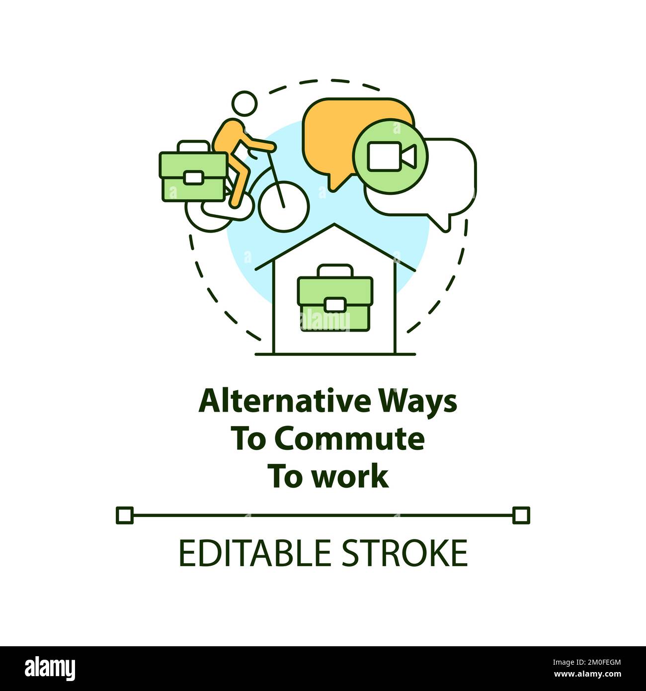 Alternative ways to commute to work concept icon Stock Vector Image