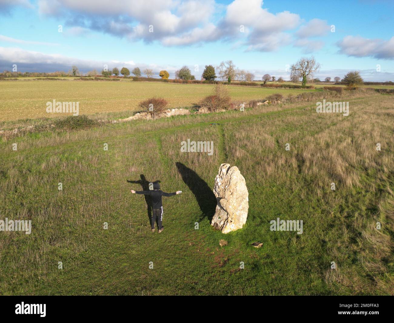 The Hawkstone neolithic ancient standing stone. Dean. Cotswolds