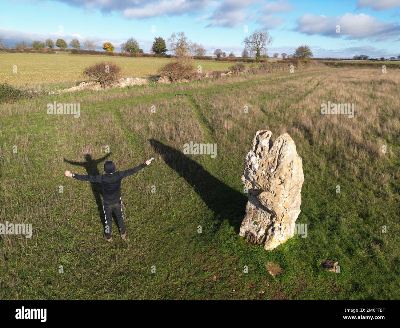 The Hawkstone neolithic ancient standing stone. Dean. Cotswolds