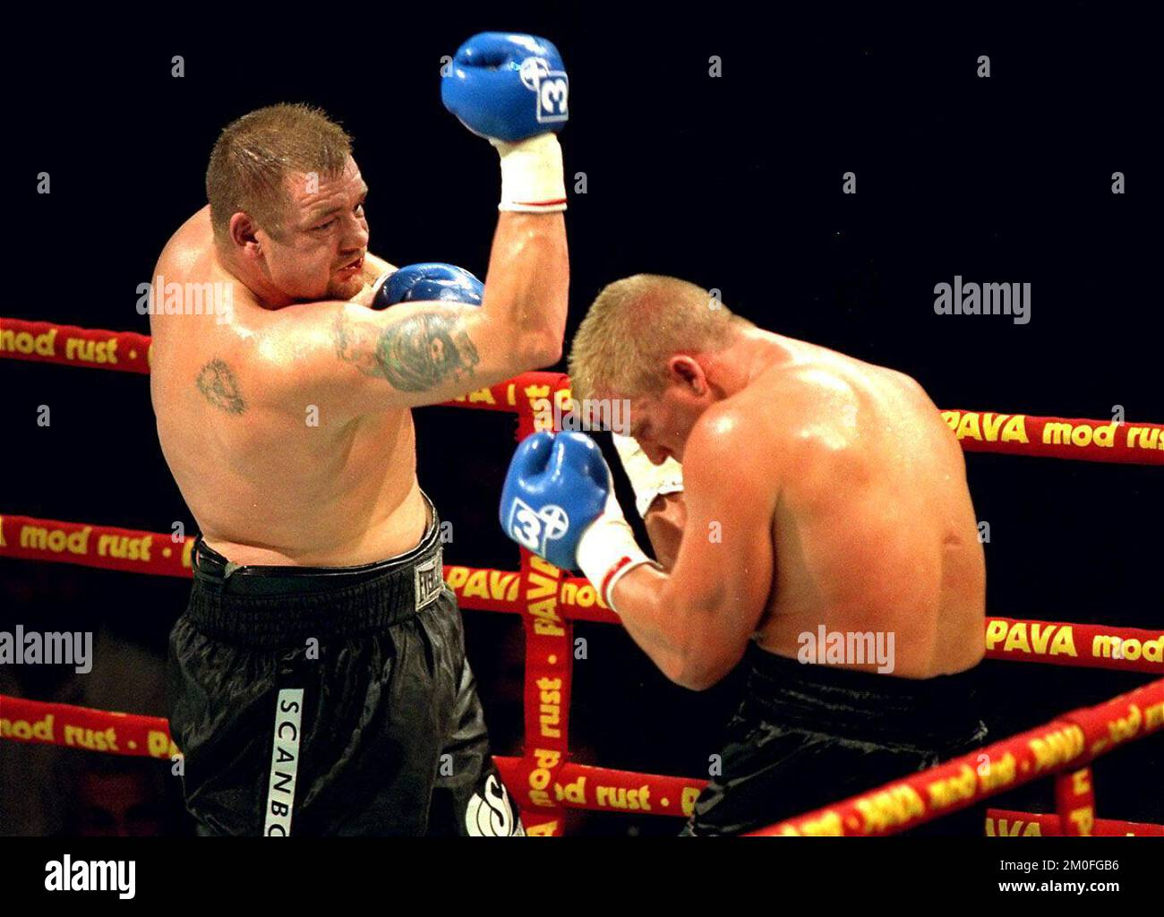 PA PHOTOS/POLFOTO - UK USE ONLY : Brian Nielsen beats US heavyweighter  Crawford Grimsley by technical knockout in the 6th round in Copenhagen  march 10th 1997 Stock Photo - Alamy