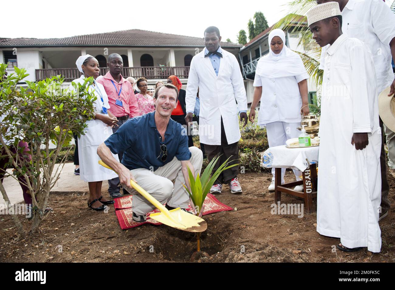Prince Joachim and the Delegation of Care Denmark has come to Zanzibar where the Prince is visiting a Danida-supported hospital, Wednesday, September 5th. 2012. PHOTOGRAPHER KLAVS BO CHRISTENSEN / POLFOTO Stock Photo