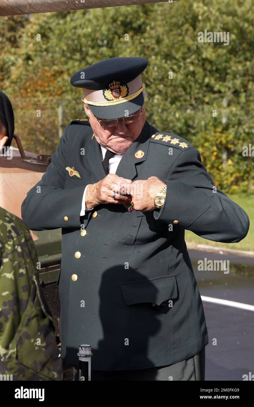 Prince Consort Henrik visits Jutland Dragoon Regiment in Holstebro, Denmark, Thursday October 4th. The Prince Consort arrived in the royal train which is used by the royal family on special occasions. PHOTOGRAPHER MICHAEL STUB / POLFOTO Stock Photo