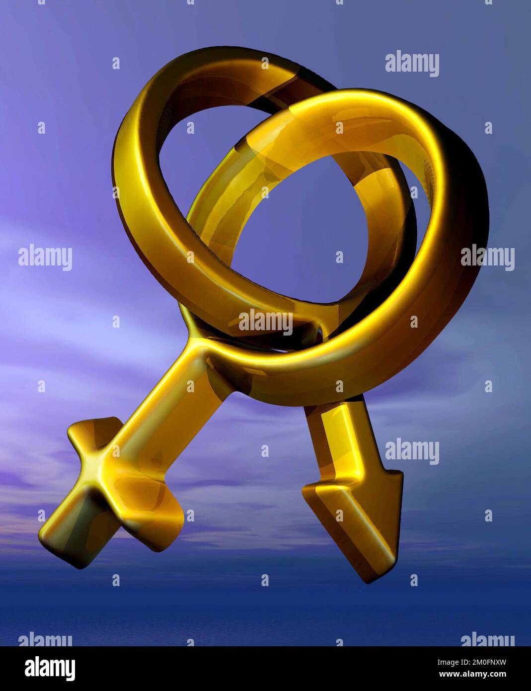 POLFOTO. Man, male symbol, masculine and woman, Venus symbol, feminine ...