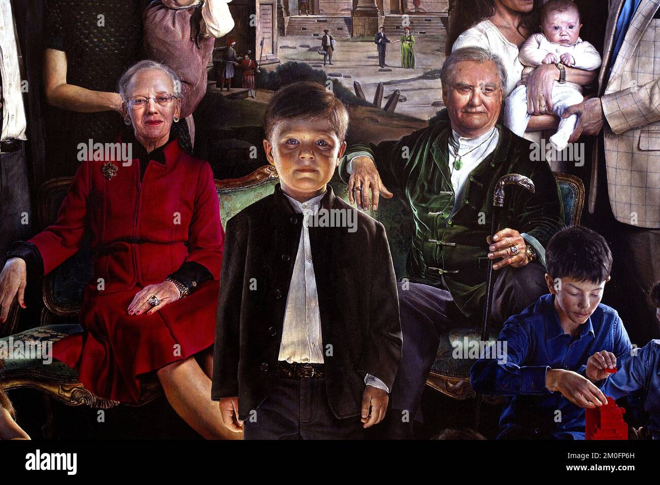 Part of the new portrait of the Danish Royal Family by Artist Thomas