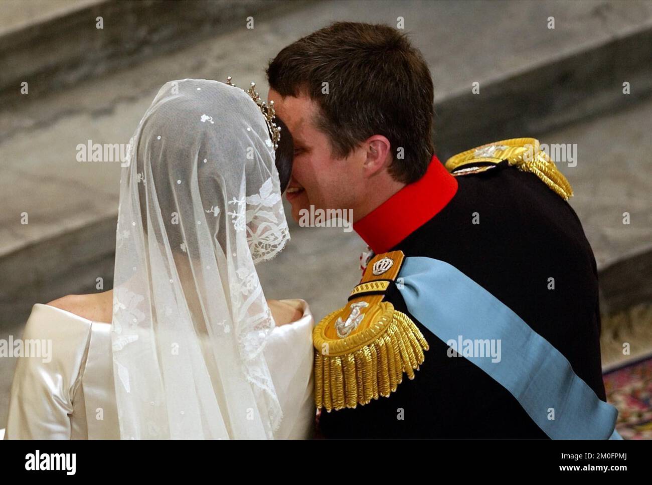 The Danish Crown Prince Frederik marries Miss Mary Elizabeth Donaldson in  the Copenhagen Cathedral, The Church of Our Lady Stock Photo - Alamy