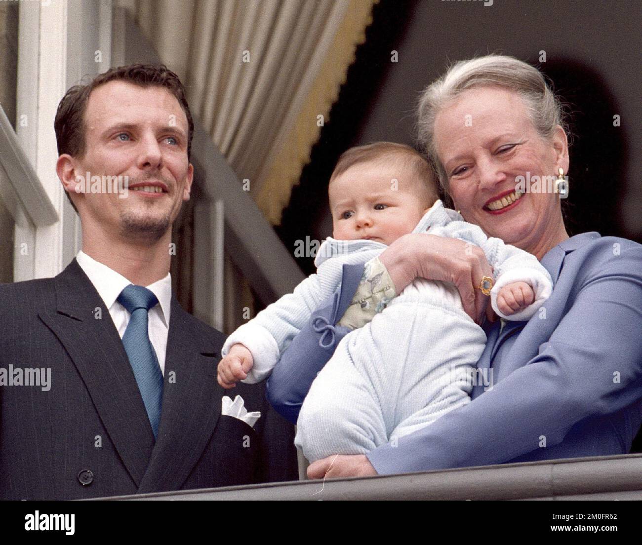 The royal family on the balcony on the Castle as the Queen