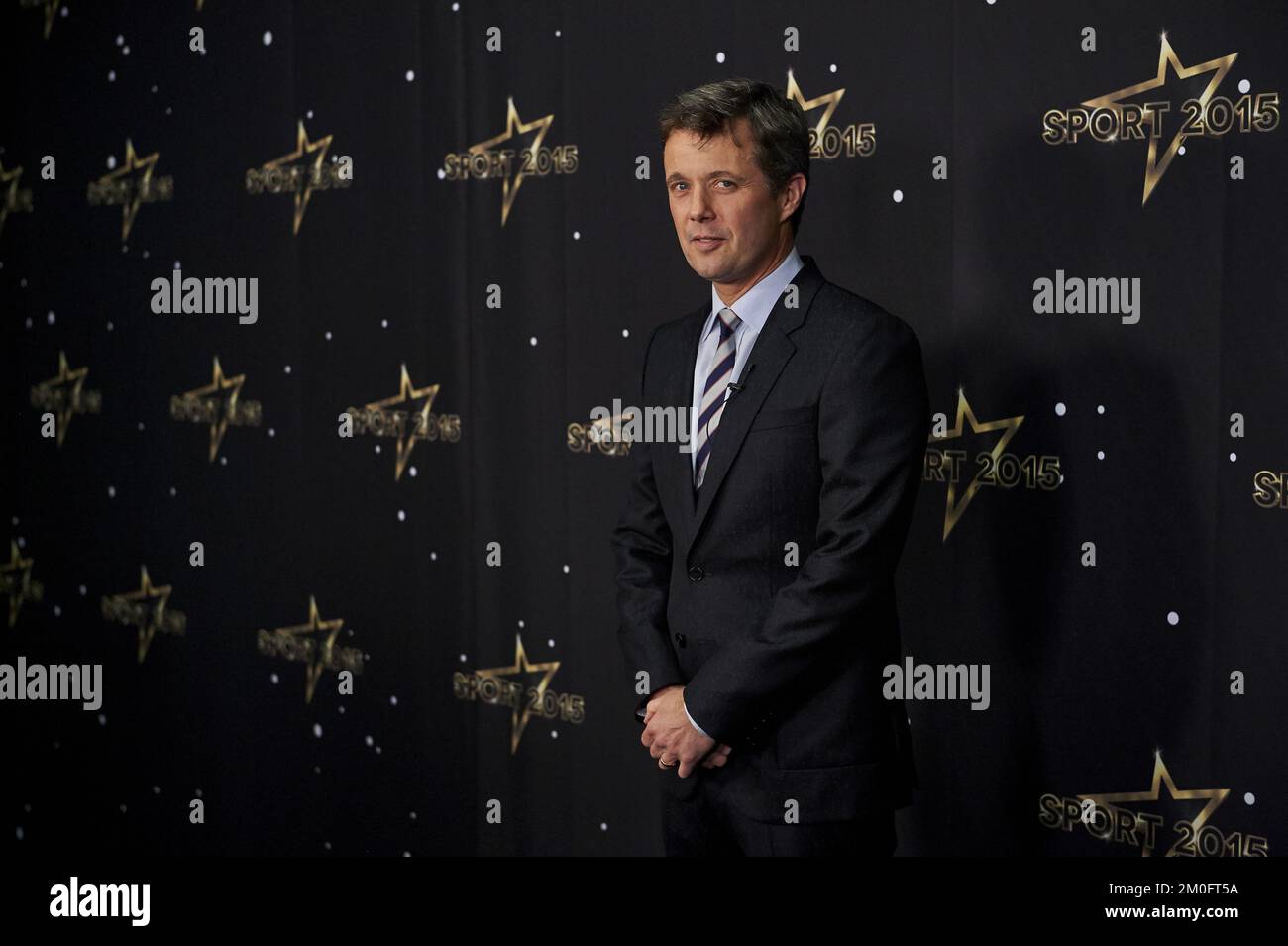 Crown Prince Frederik before the show, Saturday was Sport 2015 Sports Gala at Jyske Bank Boxen in Herning . ( Gregers Tycho / POLFOTO ) Stock Photo