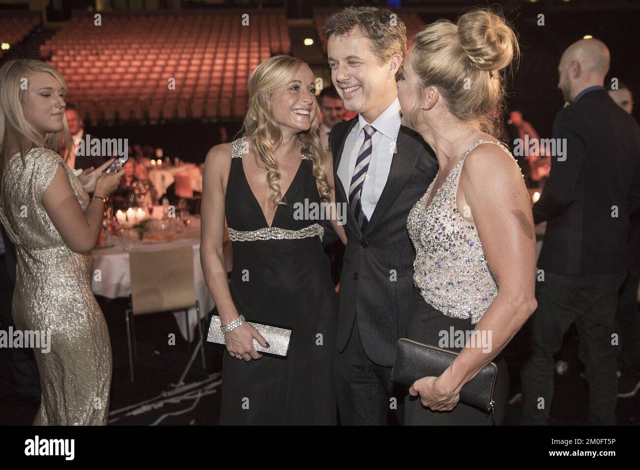 Crown Prince Frederik after the show, Saturday was Sport 2015 Sports Gala at Jyske Bank Boxen in Herning . ( Gregers Tycho / POLFOTO ) Stock Photo