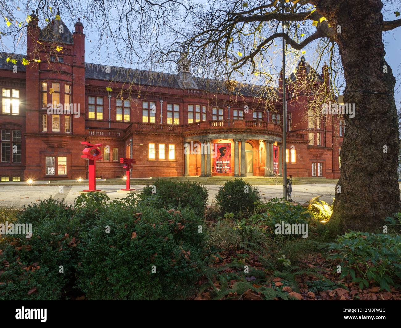 Front of The Whitworth art gallery at dusk Manchester England Stock Photo