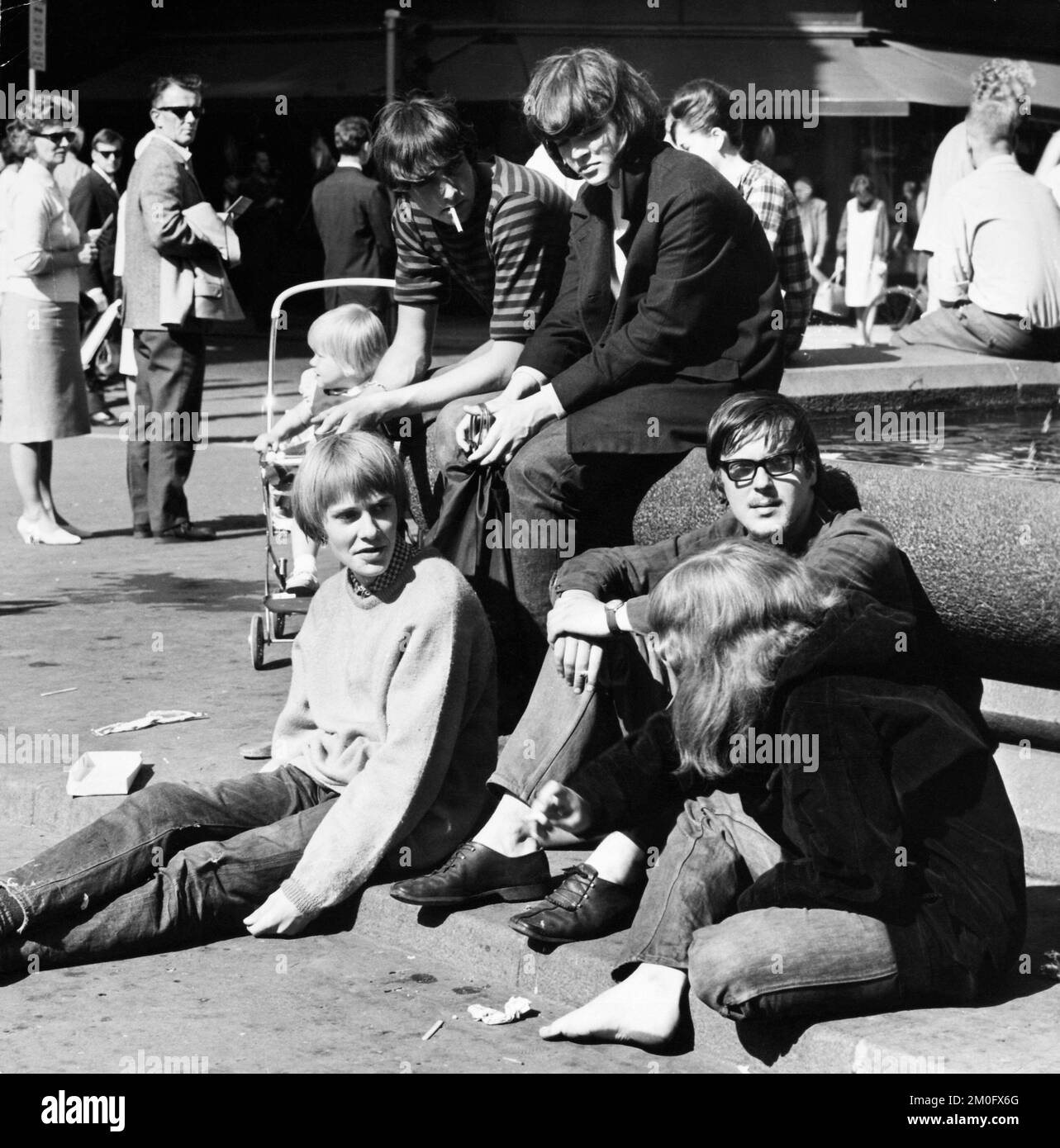 Young beatniks at Storkespringvandet Stock Photo