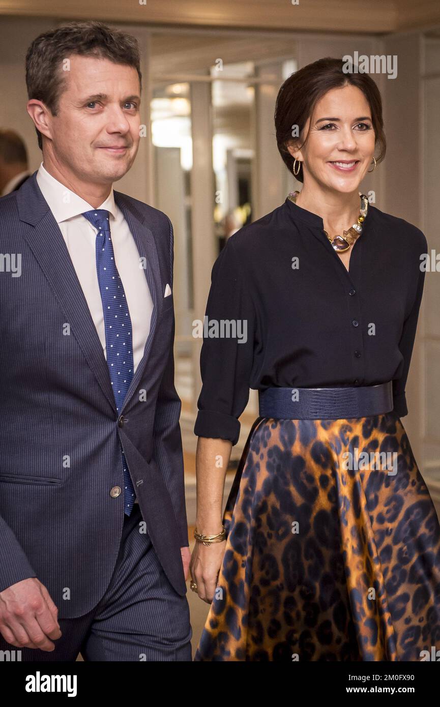 On November 6th 2018 TRH Crown Prince Frederik and Crown Princess Mary attended a reception for the Danish business delegation in Rome. The visit to Rome last from November 6th to 8th. Also in attendance was Foreign Minister Anders Samuelsen, Minister of Health Ellen Trane Nørbye and CEO of The Danish Chamber of Commerce Brian Mikkelsen. Stock Photo